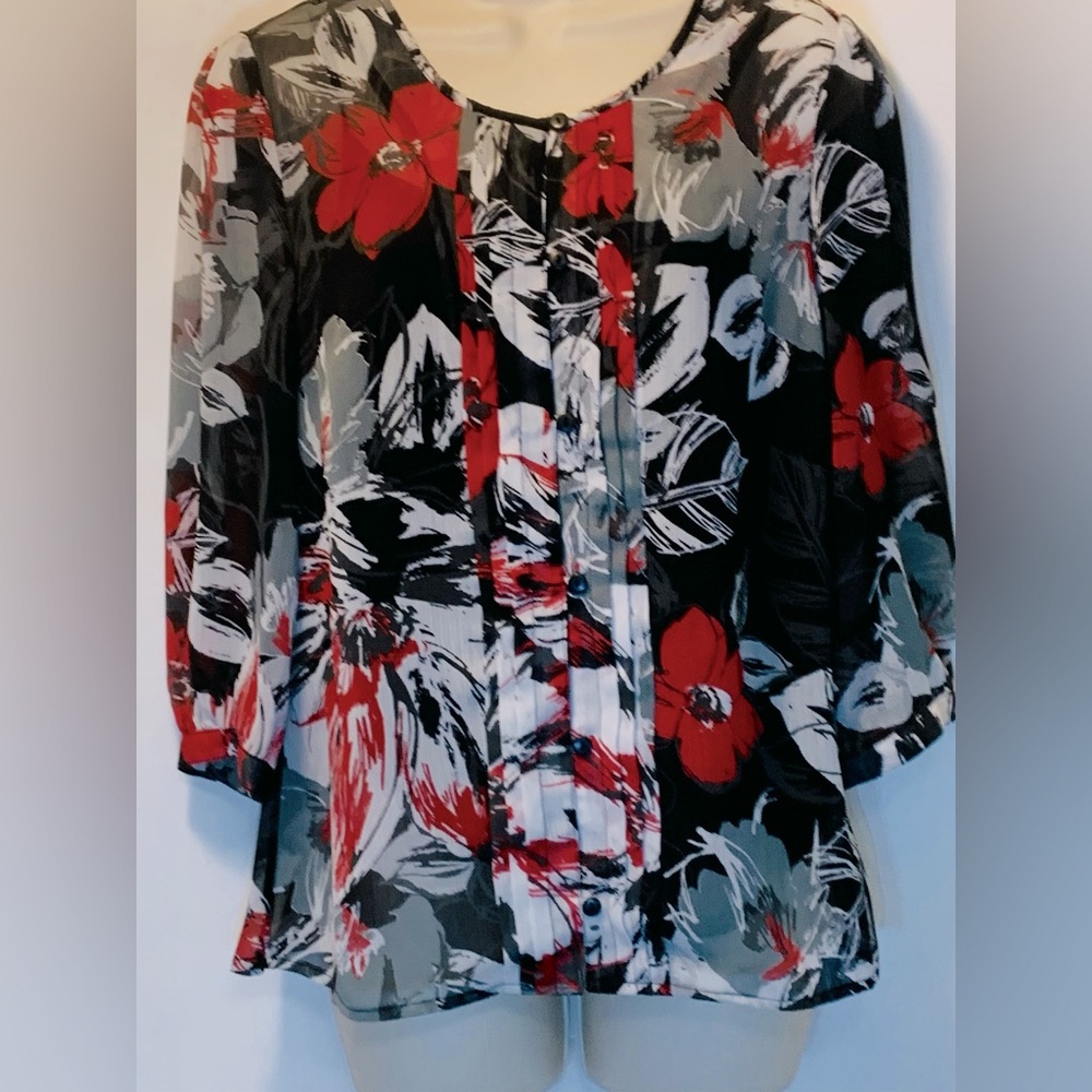 NWOT- Christopher & Banks Button Down Blouse-Size Small.